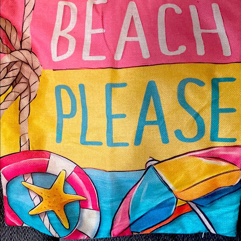 Colorful Beach Please pillow covers. 18x18